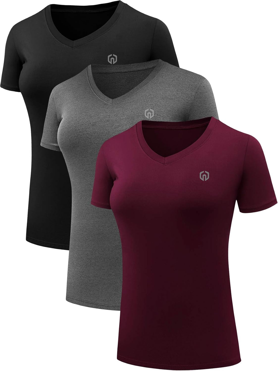 Women'S 3 Pack Compression Workout Athletic Shirt
