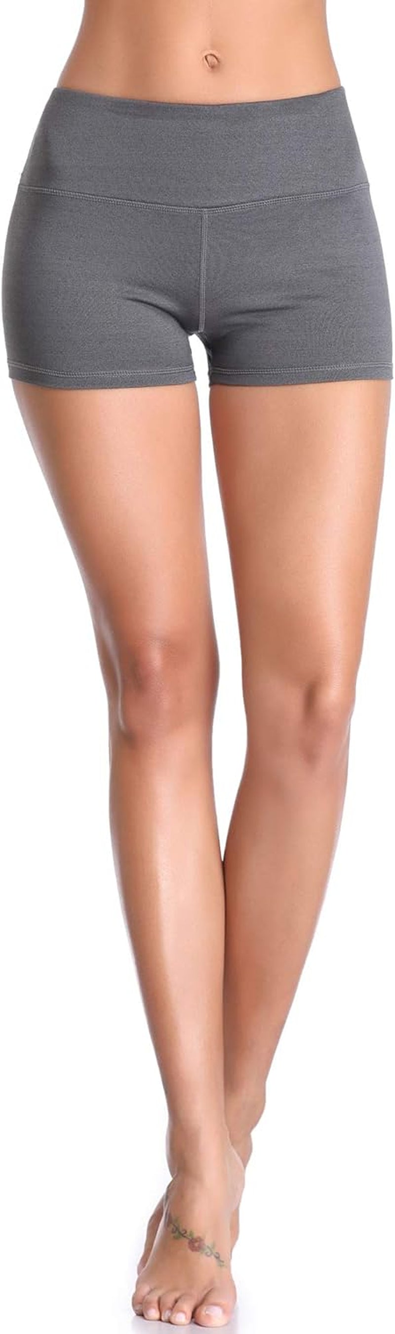 Women'S High-Waisted Spandex Athletic Shorts for Yoga, Running, Volleyball